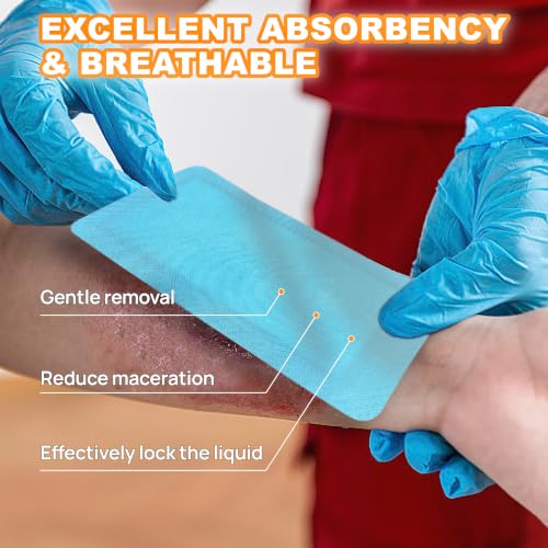 Carbou 4x8-Inch Super Absorbent Wound Dressings Pack of 10 - Non-Adhesive Gauze Pads for Post-Op & Ulcers