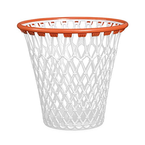 Basketball Wastebasket - Quirky Design, Strong ABS Plastic, White
