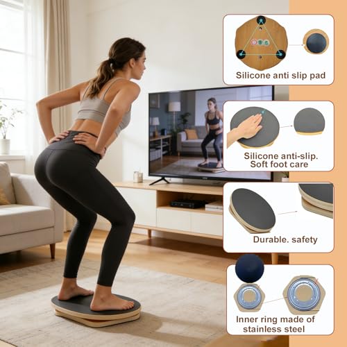 Wooden Twister Board - 12 Inch Waist Twisting Disc for Core Strength