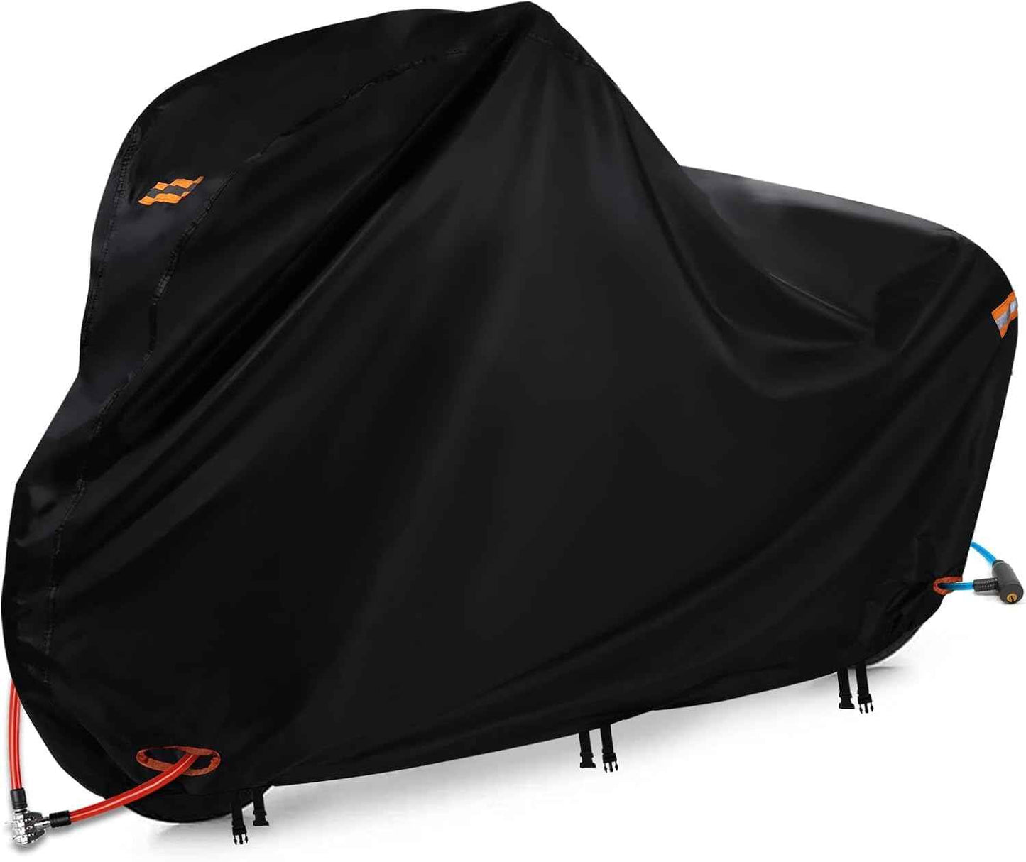 Ebike Cover, 420d Oxford Outdoor Bike Cover, Durable Ripstop Lock Holes & 3 Buckles for Ebike Touring Mountain Bike up to 75 inch (L*W*H: 75" x 31" x 40")