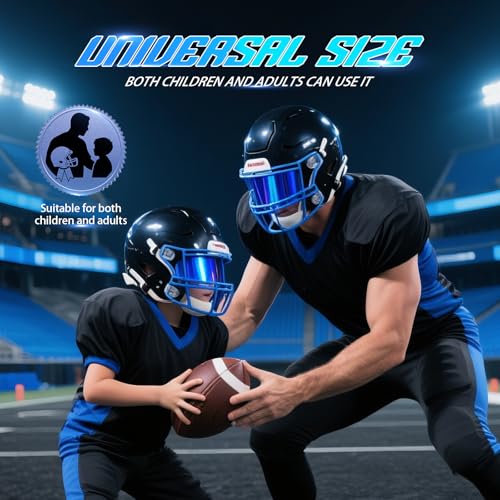 KUBQLIG Blue Tinted Football Helmet Visor - 1 Pack, Clear & Tinted Options