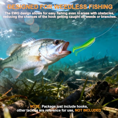 24Pcs EWG Weighted Fishing Hooks Set with Box - Multiple Sizes
