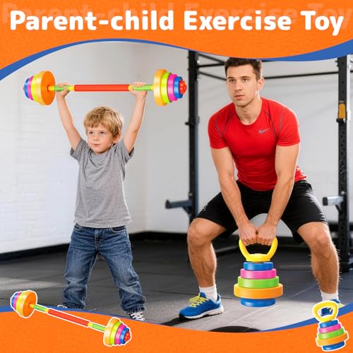 6-in-1 Kids Weight Set, Child Exercise Equipment with Dumbbells & Kettlebell