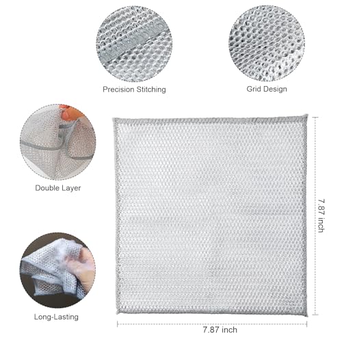 Wire Dishcloths - 24 Pack Reusable Cleaning Rags (7.87 x 7.87)