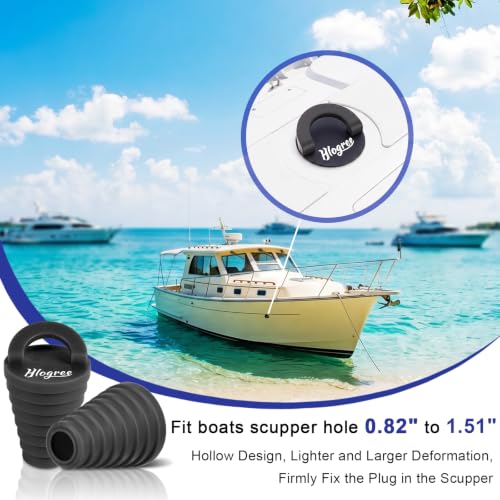 HLOGREE Universal Kayak & Boat Scupper Plugs 8 Pack, 1.35-1.55 inch Fit