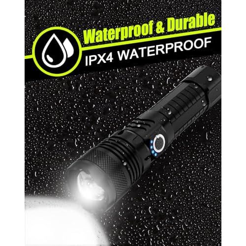 Victoper LED Flashlights 2 Pack, High Powered Lumens Super Bright Tactical Flashlight, Rechargeable Flash Light, 5 Modes Zoomable Waterproof Flash Lights for Emergency, Outdoor, Camping, Hiking