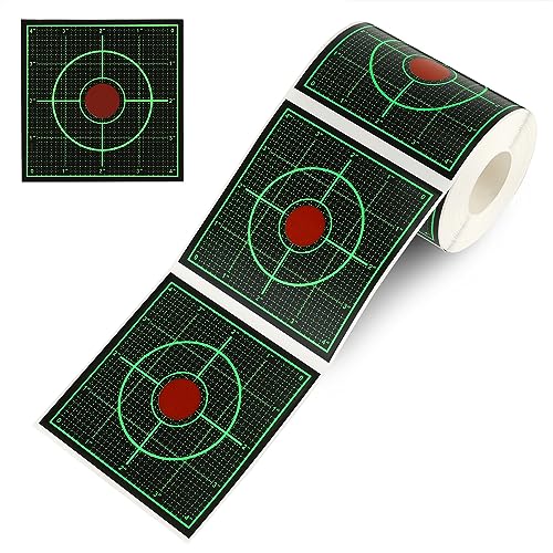 Reactive Paper Shooting Target Stickers - 200 PCS Green Splatter