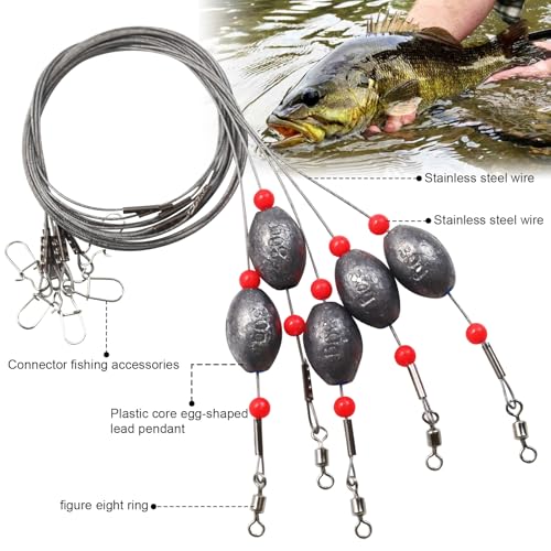 Fishing Egg Sinker Rig - 10g (1/3oz) - 5pcs Grouper Bottom Fishing