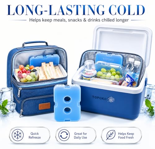 Ice Packs for Lunch Bags & Coolers - 4 Pack Blue