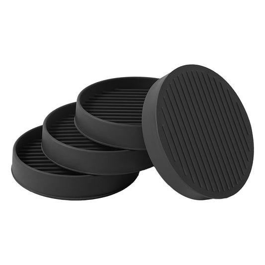3x3 Round Rubber Furniture Caster Cups, Anti-Sliding Furniture Pads Bed Stopper Floor Protectors with Grip - Protect Any Flooring