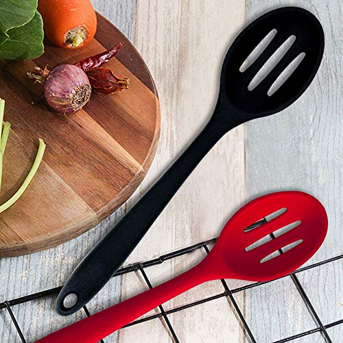 Silicone Slotted Spoon Set - 2 Heat-Resistant Cooking Spoons