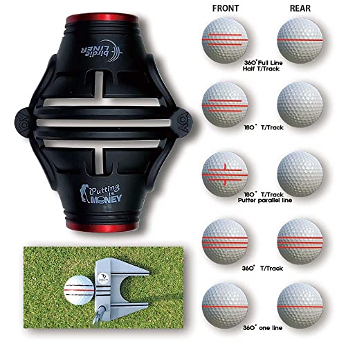 360-Degree Golf Ball Marker Alignment Tool Kit - Black