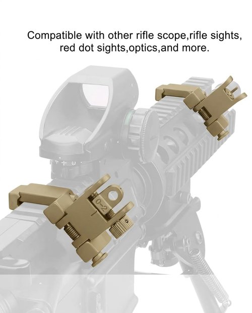 GOTICAL 45 Degree Offset Flip Up Sight | Low Profile Design Rapid Transition Front and Rear flip up Sights (Offset Flip Up Sight - Dark/Earth)