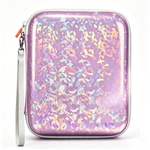 Pink Sparkly Card Case Holder for Yoto Cards, 80-Pockets Zipper Organizer