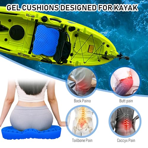 NEW-Vi Blue Extra Large Anti-Slip Kayak Seat Cushion Gel Waterproof Pain Relief