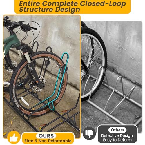 Kingarage Bike Stand for 3 Bikes - Heavy-Duty Indoor/Outdoor Storage Rack