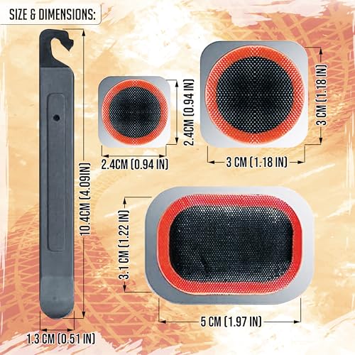 Bike Tire Repair Kit - 24-Piece Set with Patches, Levers & Glue