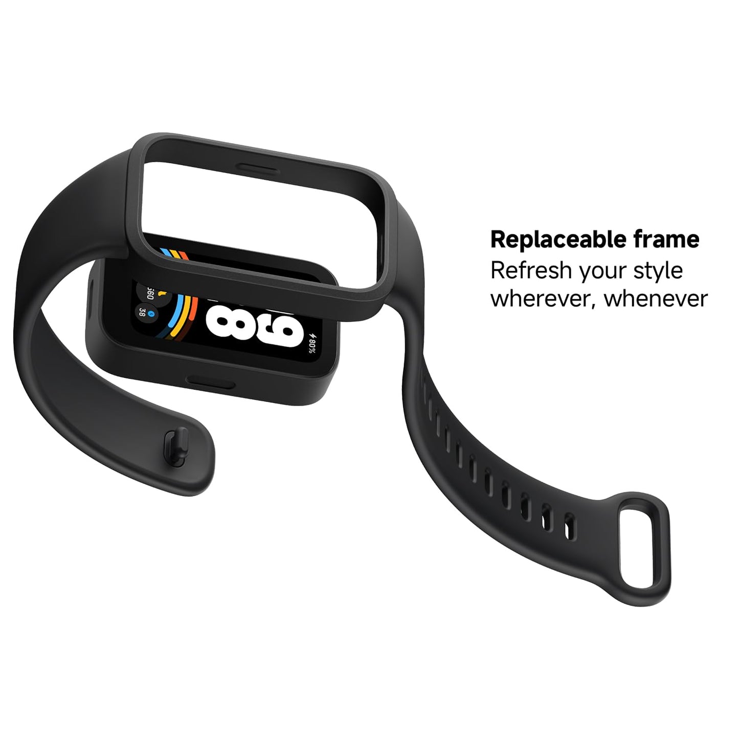 XIAOMI Smart Band 9 Active Global Version, 1.47'' 60Hz Display, 18-Day Battery, 5ATM Waterproof Fitness Tracker with All-Day Health Monitor, 50 Sports Modes (Black)