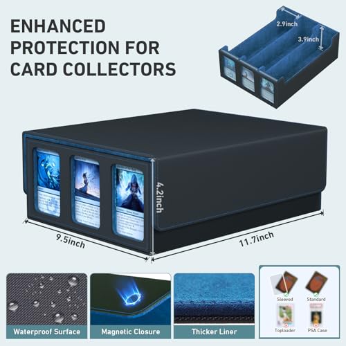 3-Row Trading Card Storage Box for 2400+ Cards with Dividers