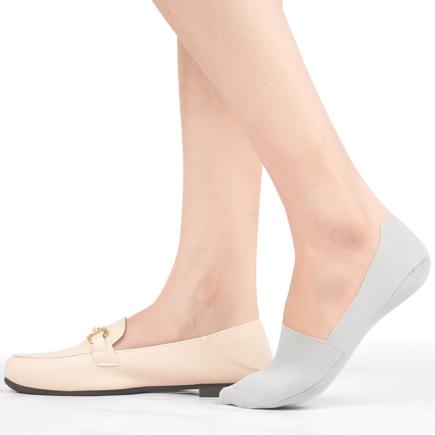 Skiennix No Show Socks - Women's Lightweight Non-Slip Invisible Footies | 6 Pairs in Thin Silk Design
