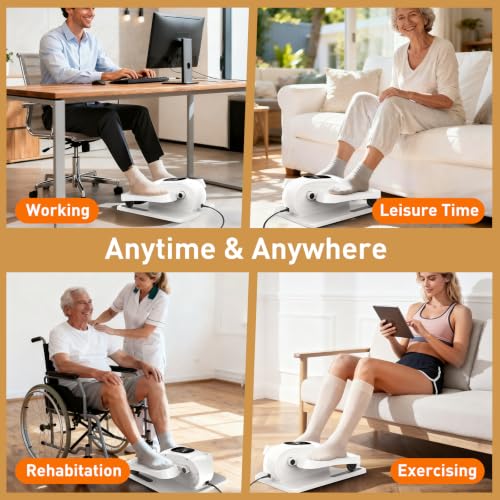 Under Desk Elliptical Exercise Machine - White, 15 Speeds
