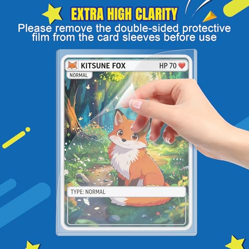 AKONEGE 12 Pack Jumbo Card Sleeves Size L 5.4" x 7.5" Hard Plastic Protectors