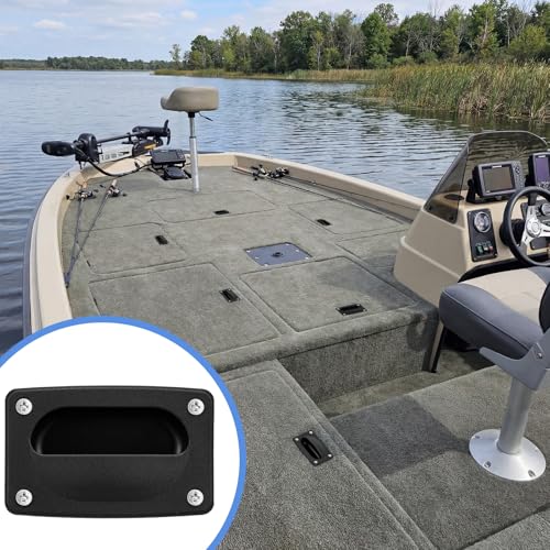 BBTO 2 Pcs Marine Hatch Handle Black Recessed Boat Accessory with Screws