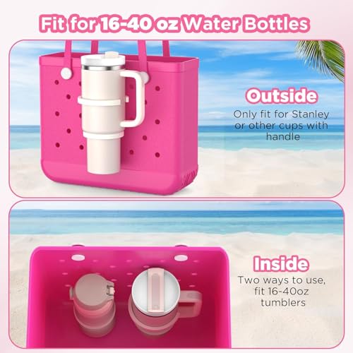 Foldable Cup Holder for Bogg Bag - 40oz Cream, 2 Pack