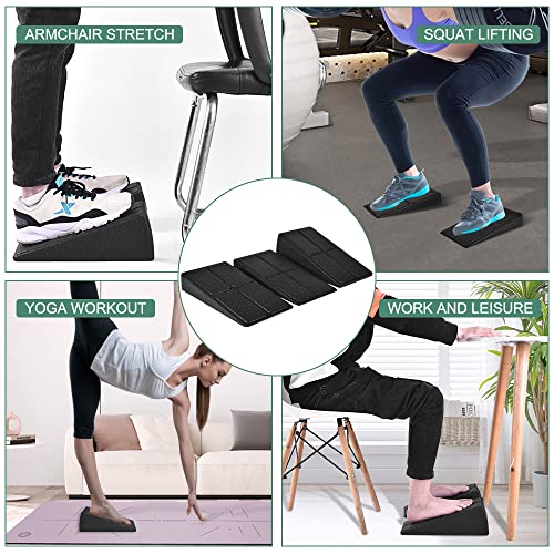 Calf Stretch Slant Board Set - 3 Pieces with Carry Bag, Black