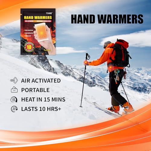 Disposable Hand Warmers - 10 Pack, 10-Hour Long Lasting Odorless Heat