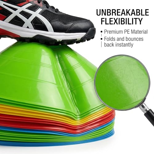 Sport Disc Cones - 10 Pack in 5 Colors for Agility Training