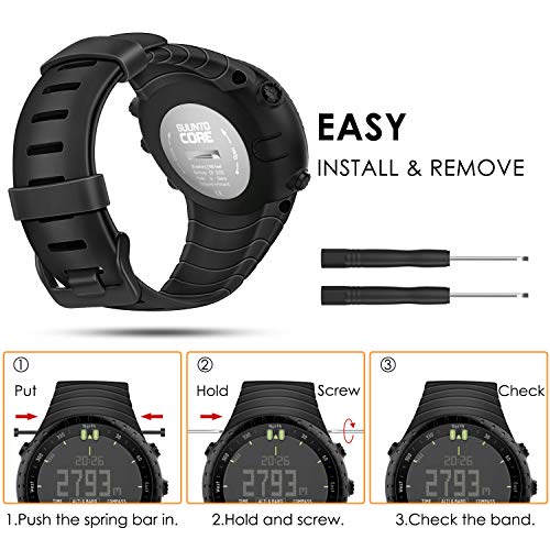 Adjustable TPU Band for Suunto Core - Black
