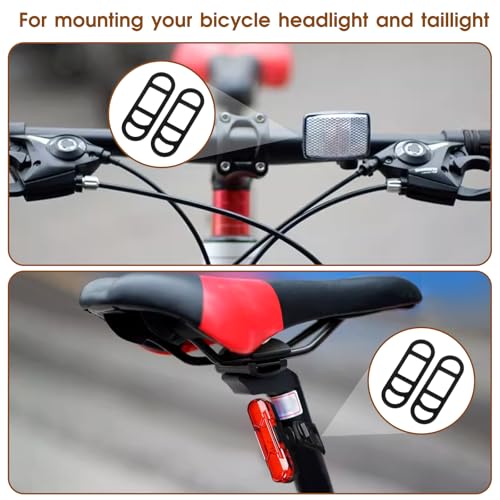 10-Pack Bicycle Light Silicone Straps - Durable Rubber Mounts