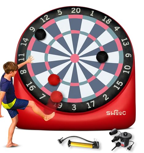 Giant Inflatable Kick Darts Game - 6ft Jumbo Dartboard Set