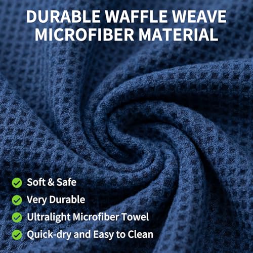 Fishing Towel with Clip - 16" X 16" Microfiber Towel - Pack of 3 (Black/Grey/Blue)