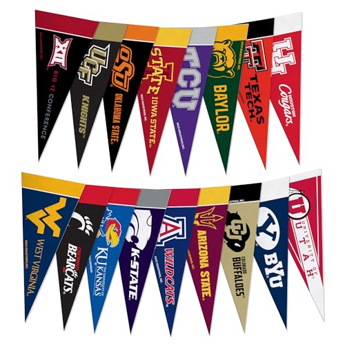 NCAA Big Twelve Mini Pennant Set - 4" x 9" Felt Flags