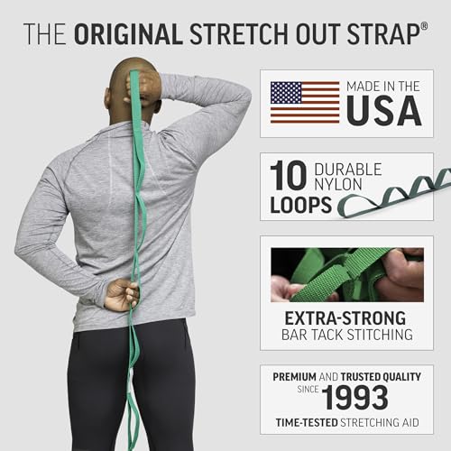 Stretch Out Strap for Yoga & Physical Therapy - 6' Long with Loops