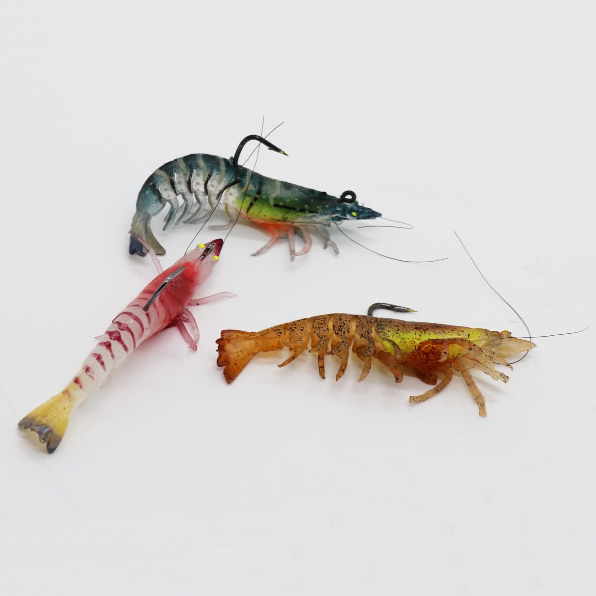 SUPERTHEO Fishing Jig Lures for Freshwater and Saltwater, Durable Bass Lures, Lifelike Shrimp Crayfish Swimbait, Lure for Crappie Trout Walleye