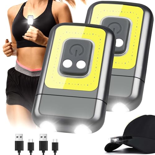 Molrebe Rechargeable Clip-On Running Lights 2 Pack Gray for Runners