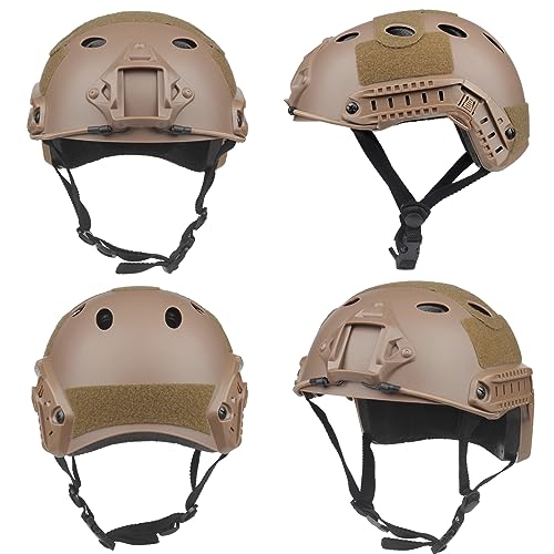 Tactical Airsoft Helmet Set with Goggles & Balaclava - A/PJ-MCTAN