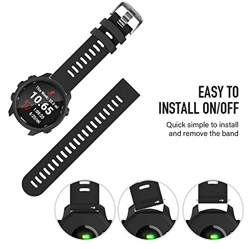 Soft Silicone Replacement Band for Garmin Smartwatches - Black