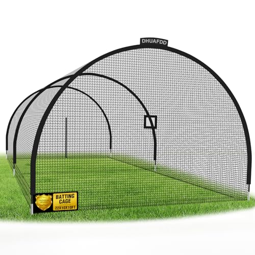 22ft Backyard Batting Cage - Heavy-Duty Anti-Tear Netting