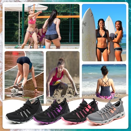 Ziitop Women's Water Shoes Black - Quick Dry Lightweight Non-Slip Hiking & Beach Sneakers