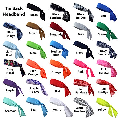 Adjustable Tie Headband for Running & Sports - Blue