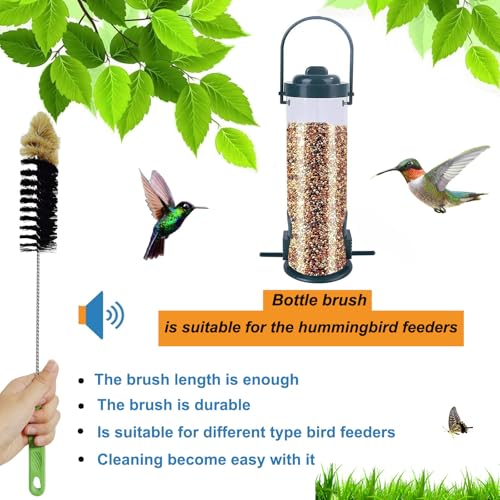 Long Handle Bottle Brush Set - 16" Cleaning Brushes, 2 Pack - Black