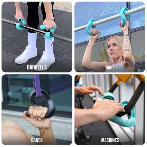 Kensui Swissies Pull Up Handles with 45° Angled Grip for Bars & Cables - Teal, Pair