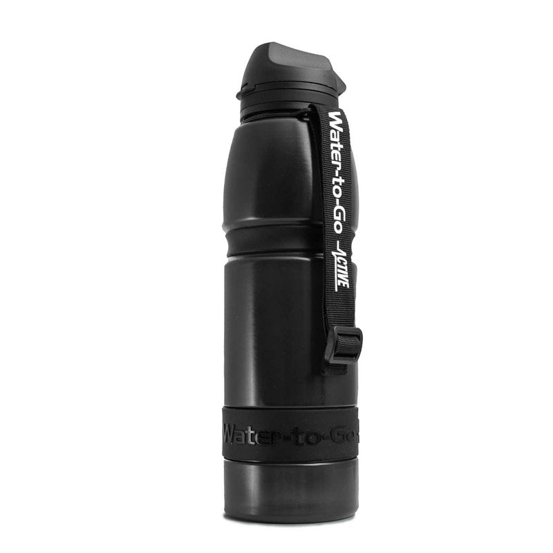 Water-to-Go Water Filter Bottle for Hiking Camping and Survival - One Liter Water Purifier Bottle for Safe Water Anywhere - Eco-Friendly Bioplastic, New Leak-Proof Lid, Filters Viruses