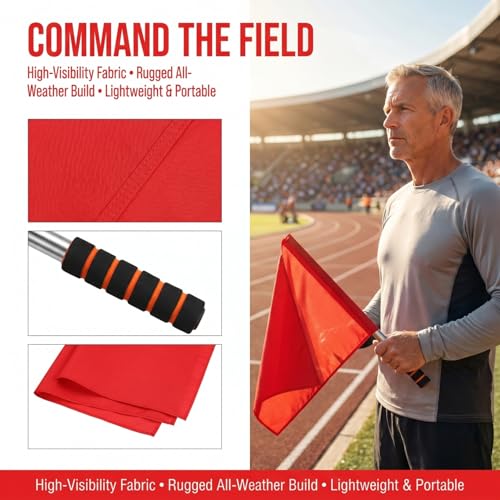 Referee Flags Set - 2 Pieces Handheld Signal Flags for Sports