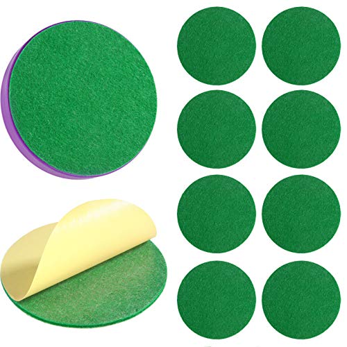 Hockey Mallet Felt Pads - Self Adhesive Replacement for 96 mm Pushers - 8 Pack Green