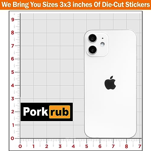 Pork Rub BBQ Sticker - Waterproof Vinyl Decal (3x3 Inches)